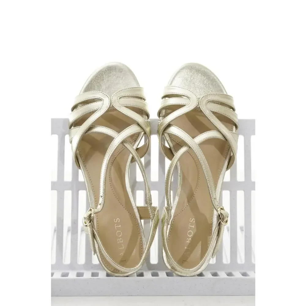 Talbots Capri Metallic Leather Sandals Strappy Women's Sz 5M Shoes